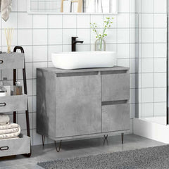 vidaXL Bathroom Sink Cabinet Concrete Grey 65x33x60 cm Engineered Wood 3