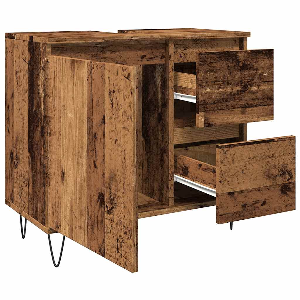 vidaXL Sink Cabinet Old Wood 65x33x60 cm Engineered Wood 5