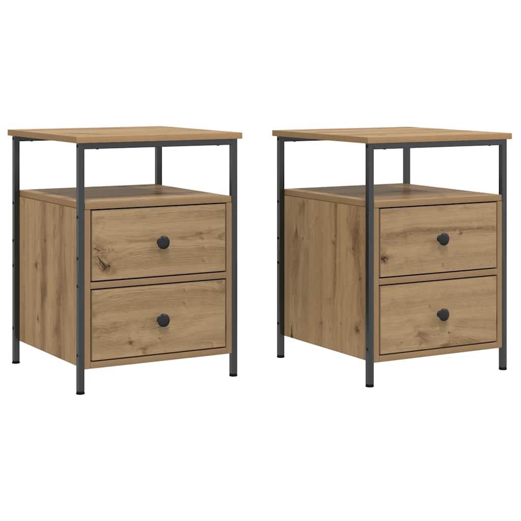vidaXL Bedside Cabinets 2 pcs Artisan Oak 44x45x60 cm Engineered Wood 2