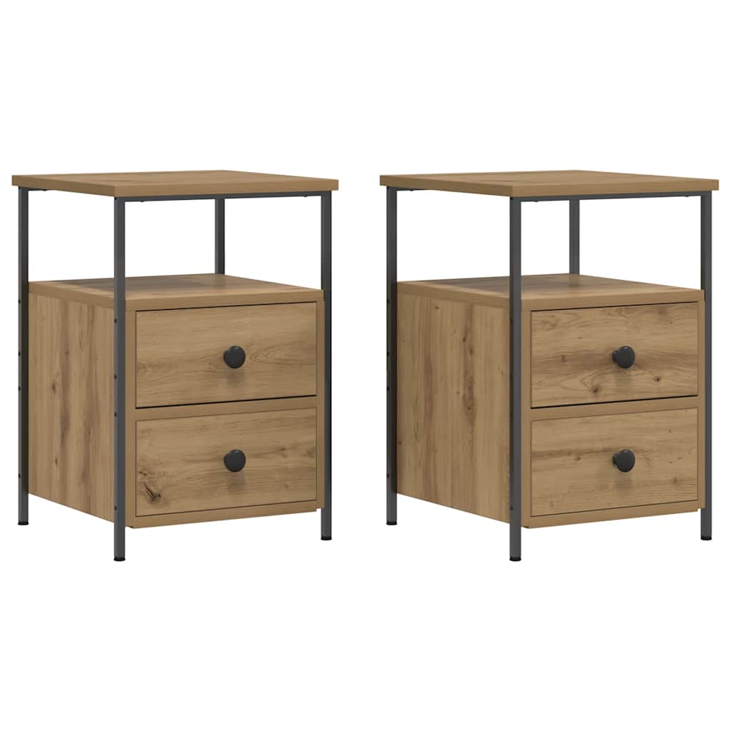 vidaXL Bedside Cabinets 2 pcs Artisan Oak 34x35.5x50 cm Engineered Wood 2