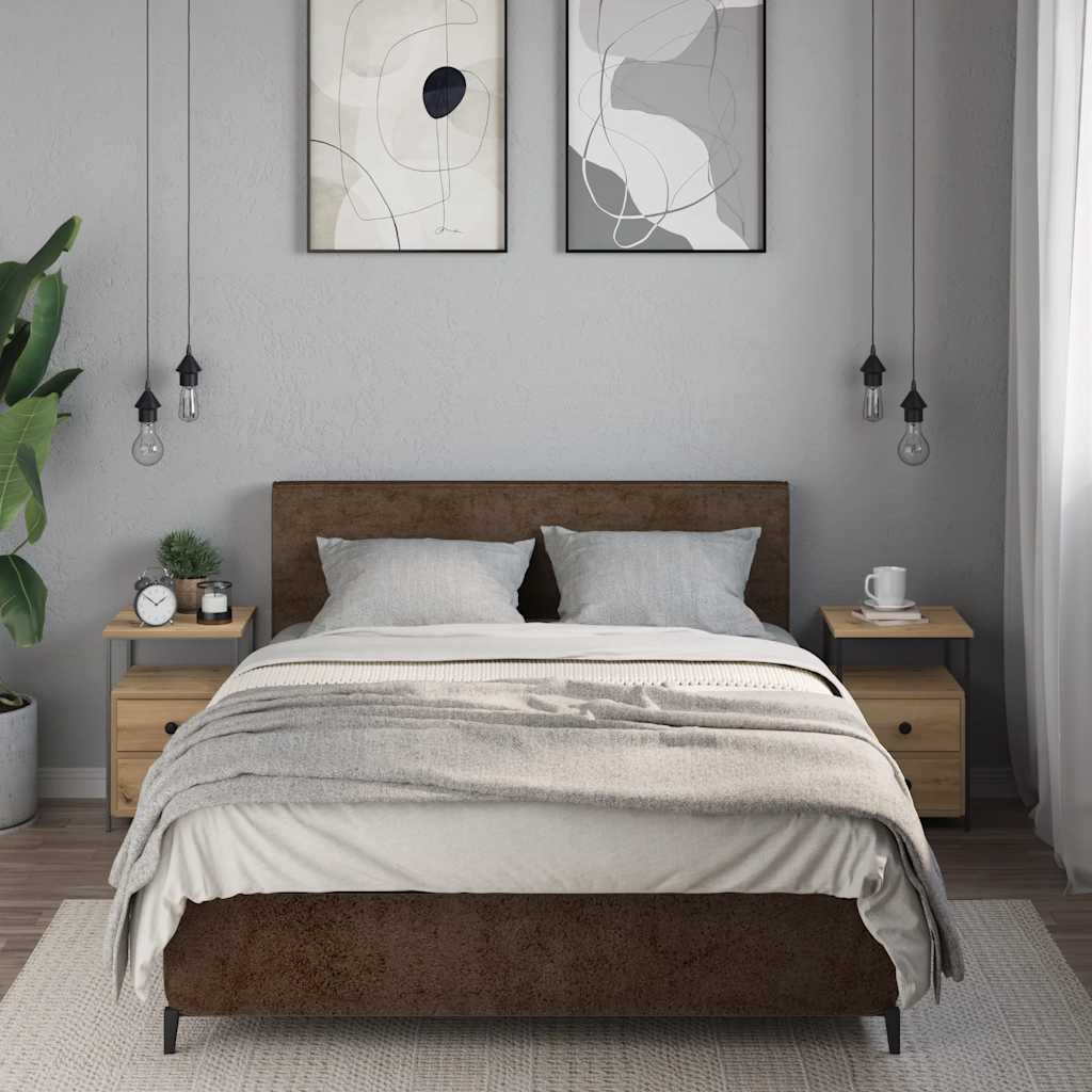 vidaXL Bedside Cabinets 2 pcs Artisan Oak 34x35.5x50 cm Engineered Wood 3