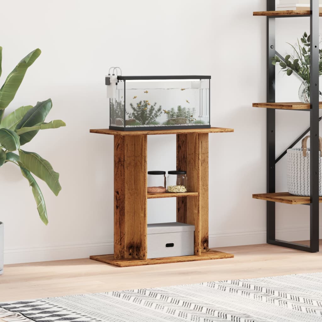 vidaXL Aquarium Stand Old Wood 60x30x60 cm Engineered Wood 1
