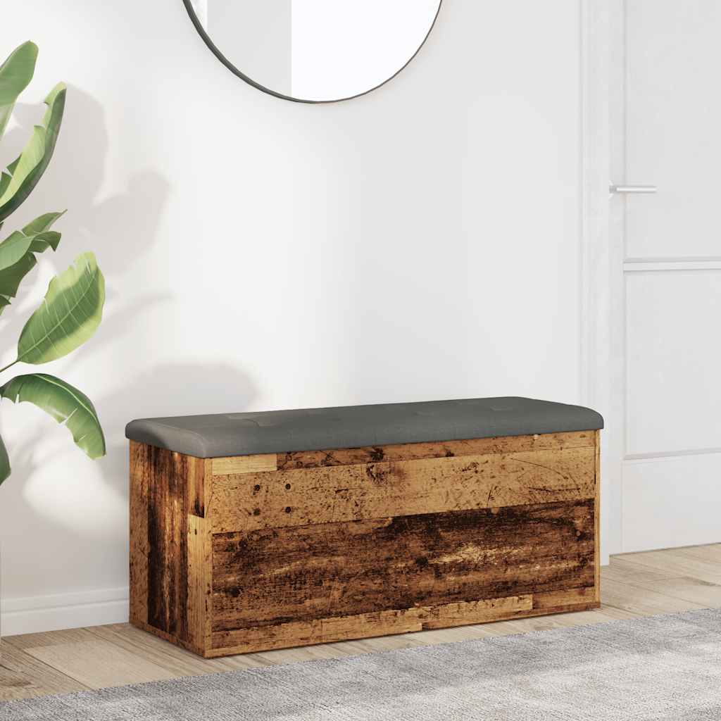 Storage Bench Engineered Wood in Old Wood