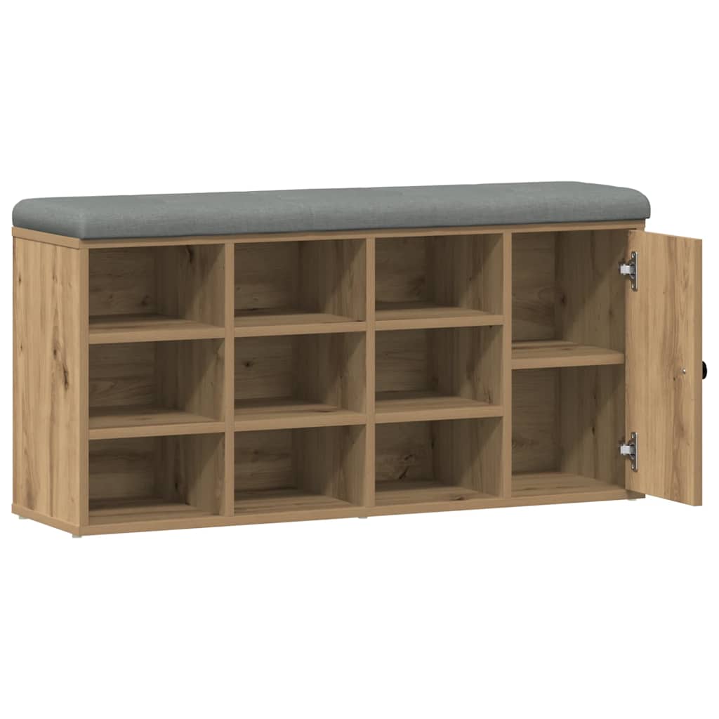 Shoe Bench 102x32x50 cm Engineered Wood Artisan oak