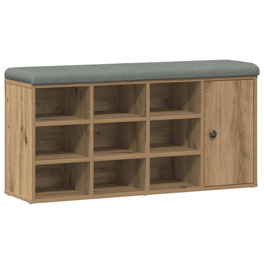 Shoe Bench 102x32x50 cm Engineered Wood Artisan oak