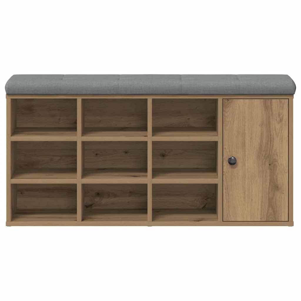 Shoe Bench 102x32x50 cm Engineered Wood Artisan oak