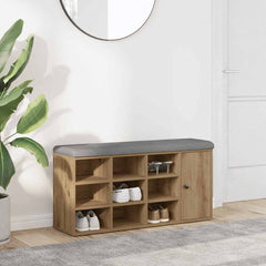 Shoe Bench 102x32x50 cm Engineered Wood Artisan oak