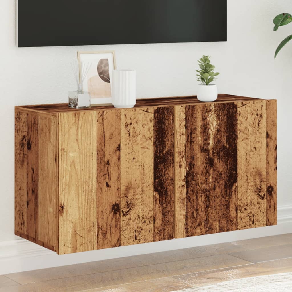 vidaXL TV Cabinet Wall-mounted Old Wood 80x30x41 cm 1