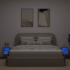 vidaXL TV Wall Cabinets with LED Lights 2 pcs Artisan Oak 30x28,5x30 cm 3