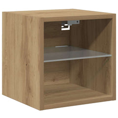 vidaXL TV Wall Cabinets with LED Lights 2 pcs Artisan Oak 30x28,5x30 cm 6