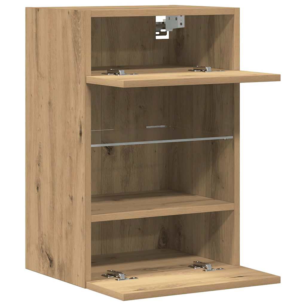 Wall Cabinets with LED for TV 40x30x60.5 cm 2 pcs Artisan oak