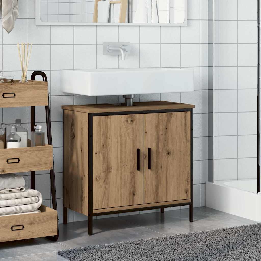 vidaXL Sink Cabinet Artisan Oak 60x30x60 cm Engineered Wood 3