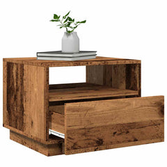 vidaXL Coffee Table with LED Lights Old Wood 50x49x40 cm 6