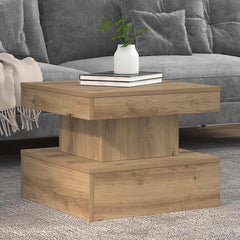 vidaXL Coffee Table with LED Lights Artisian Oak 50x50x40 cm 5