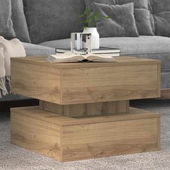 vidaXL Coffee Table with LED Lights Artisian Oak 50x50x40 cm 5