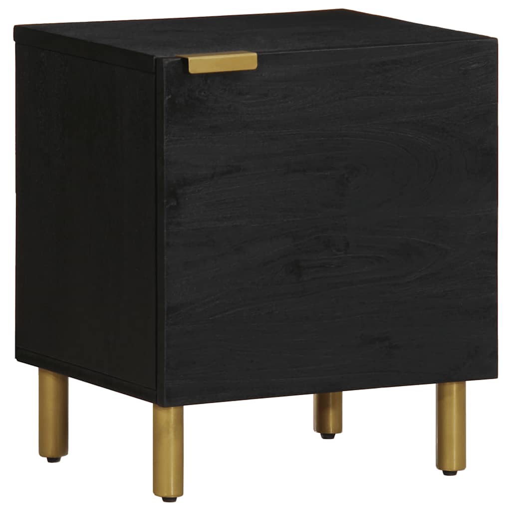 vidaXL Bedside Cabinet Black 40x33x46 cm Solid Wood Mango 1