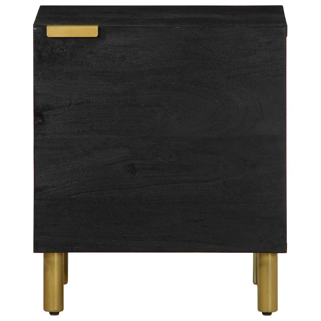 vidaXL Bedside Cabinet Black 40x33x46 cm Solid Wood Mango 3