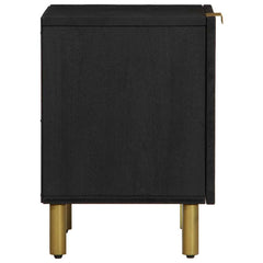 vidaXL Bedside Cabinet 2 pcs Black 40x33x46 cm Solid Wood Mango 5