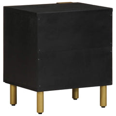 vidaXL Bedside Cabinet 2 pcs Black 40x33x46 cm Solid Wood Mango 6