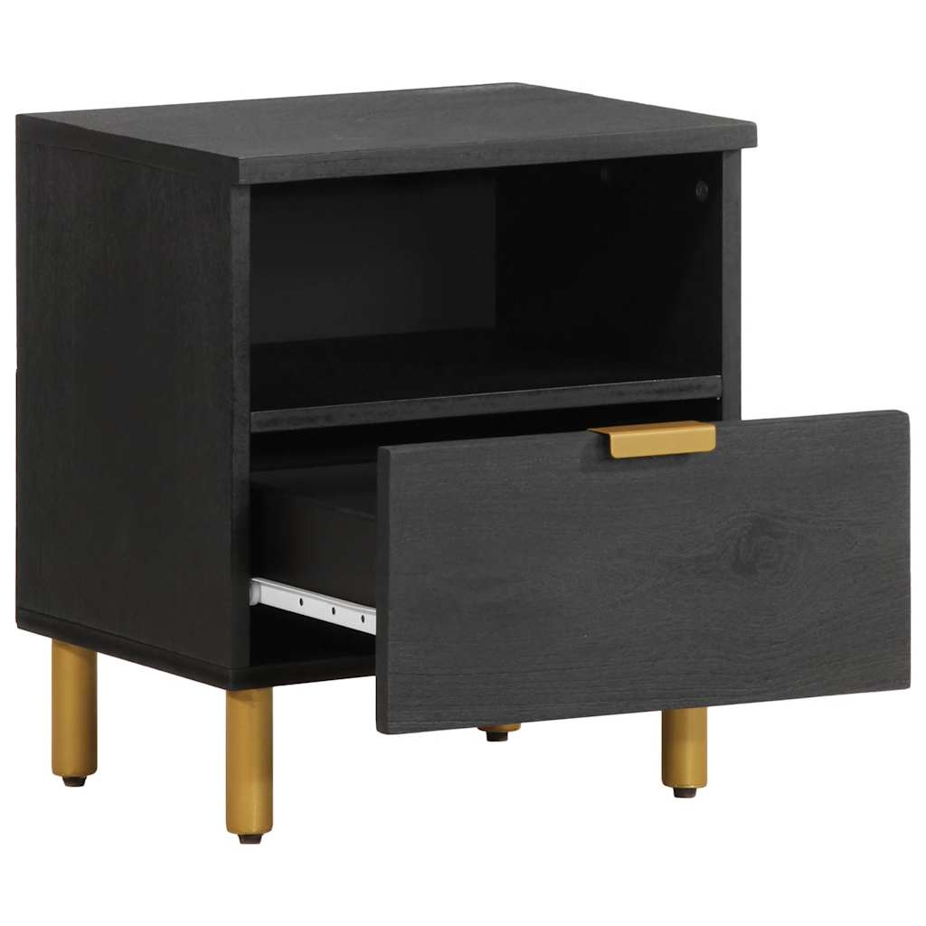 vidaXL Bedside Cabinet Black 40x33x46 cm Engineered Wood 2
