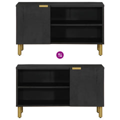 TV Cabinet Black Engineered Wood, image 6