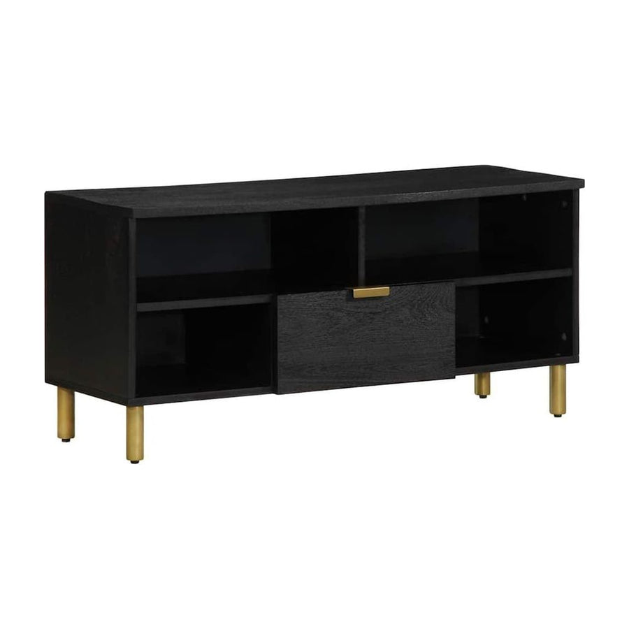 TV Cabinet Black Engineered Wood