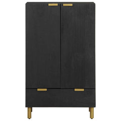 Highboard Black Engineered Wood, image 3