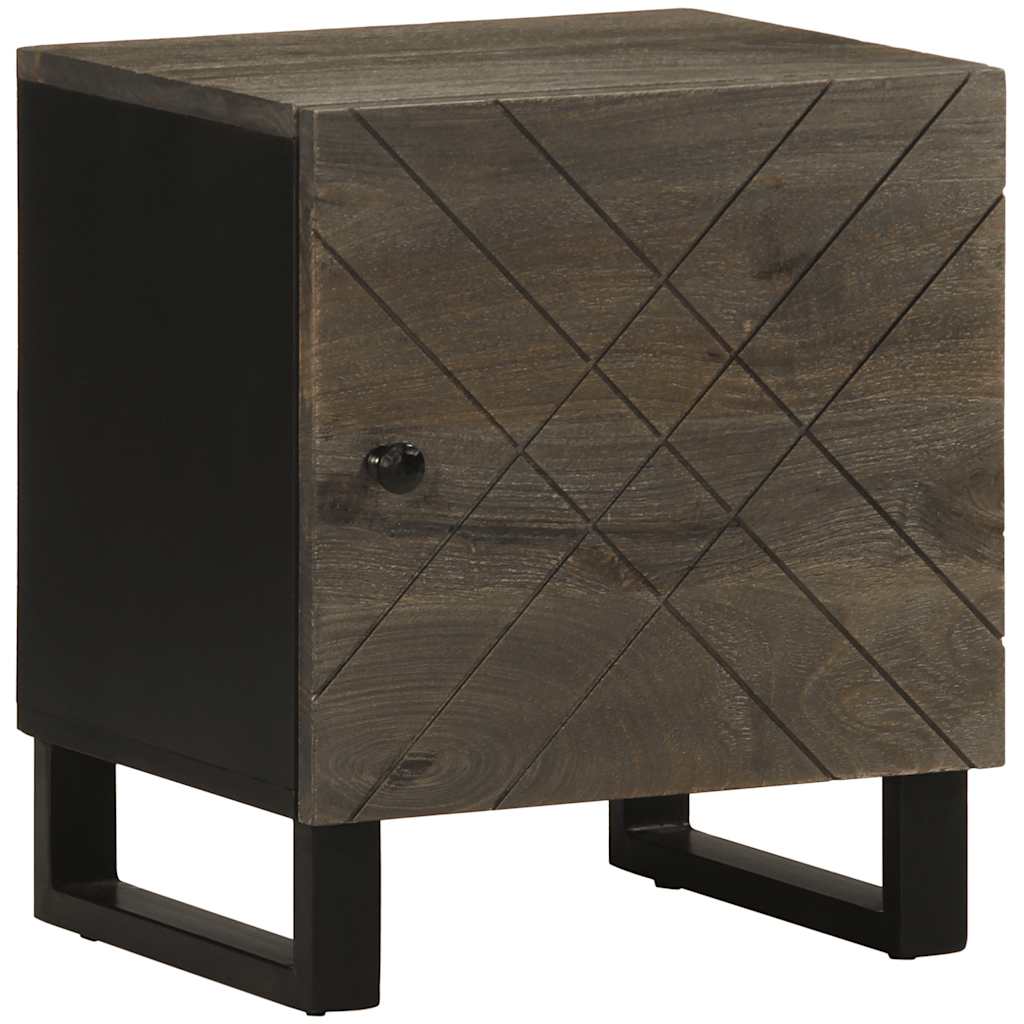 vidaXL Bedside Cabinet Black 40x33x46 cm Solid Wood Mango 1