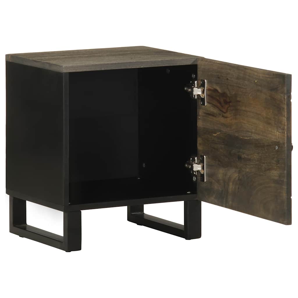 vidaXL Bedside Cabinet Black 40x33x46 cm Solid Wood Mango 2