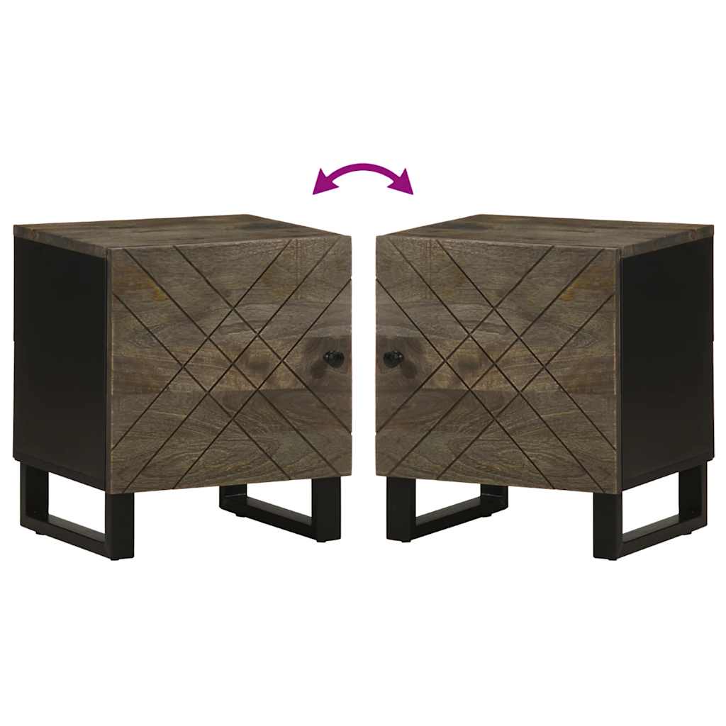 vidaXL Bedside Cabinet Black 40x33x46 cm Solid Wood Mango 6