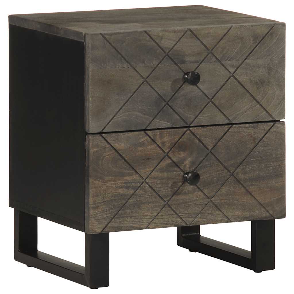 vidaXL Bedside Cabinets 2 pcs Black 40x33x46 cm Solid Wood Mango 2