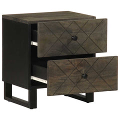 vidaXL Bedside Cabinets 2 pcs Black 40x33x46 cm Solid Wood Mango 3