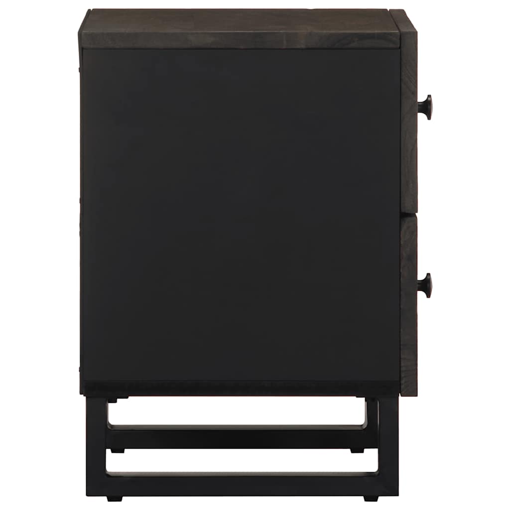 vidaXL Bedside Cabinets 2 pcs Black 40x33x46 cm Solid Wood Mango 5