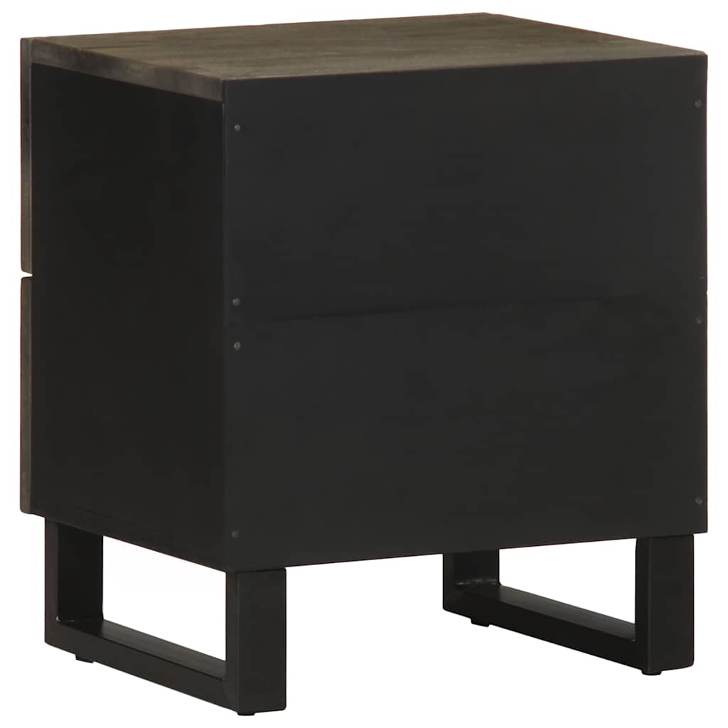 vidaXL Bedside Cabinets 2 pcs Black 40x33x46 cm Solid Wood Mango 6