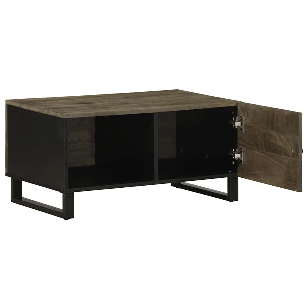 vidaXL Coffee Table Black 80x50x40 cm Solid Wood Mango 2