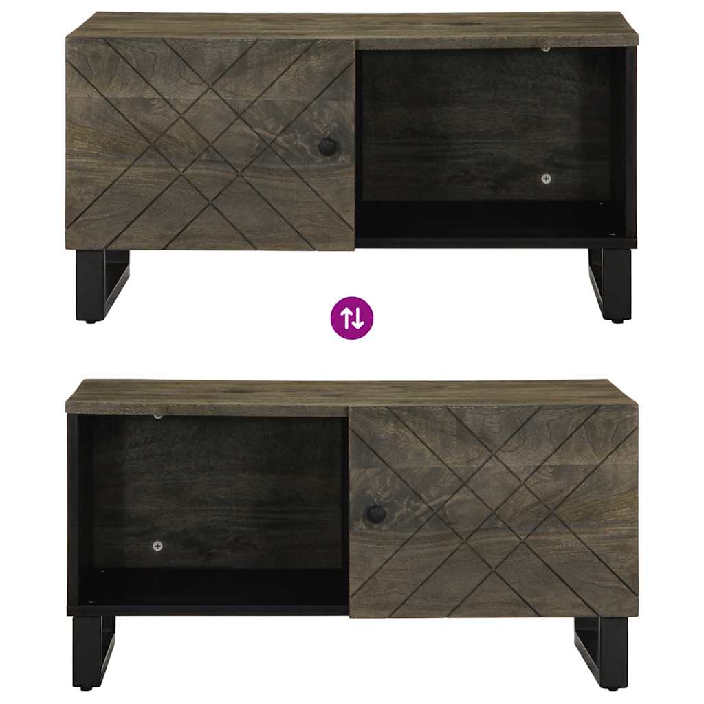 vidaXL Coffee Table Black 80x50x40 cm Solid Wood Mango 6