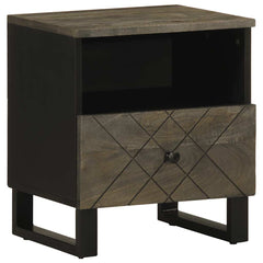 vidaXL Bedside Cabinet Black 40x33x46 cm Solid Wood Mango 1