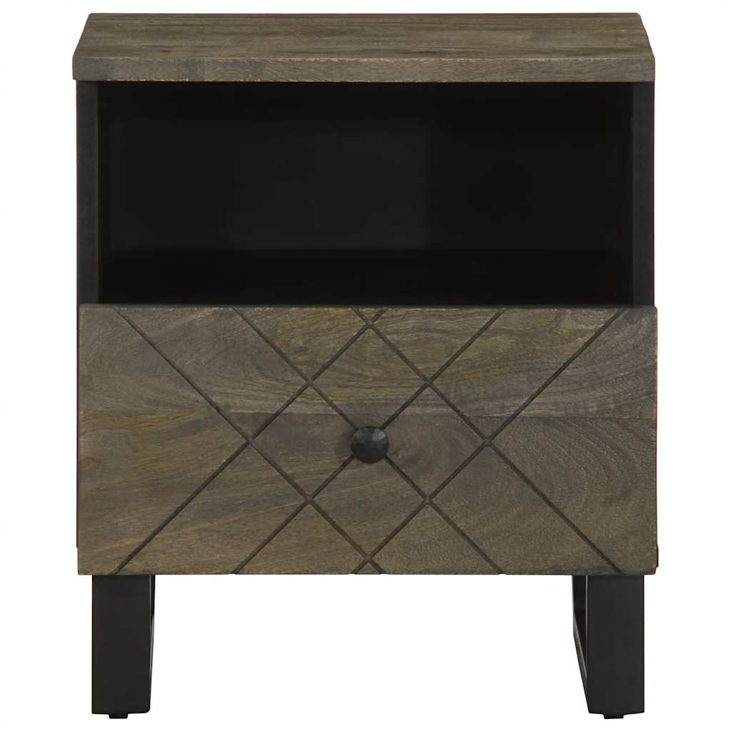 vidaXL Bedside Cabinet Black 40x33x46 cm Solid Wood Mango 3