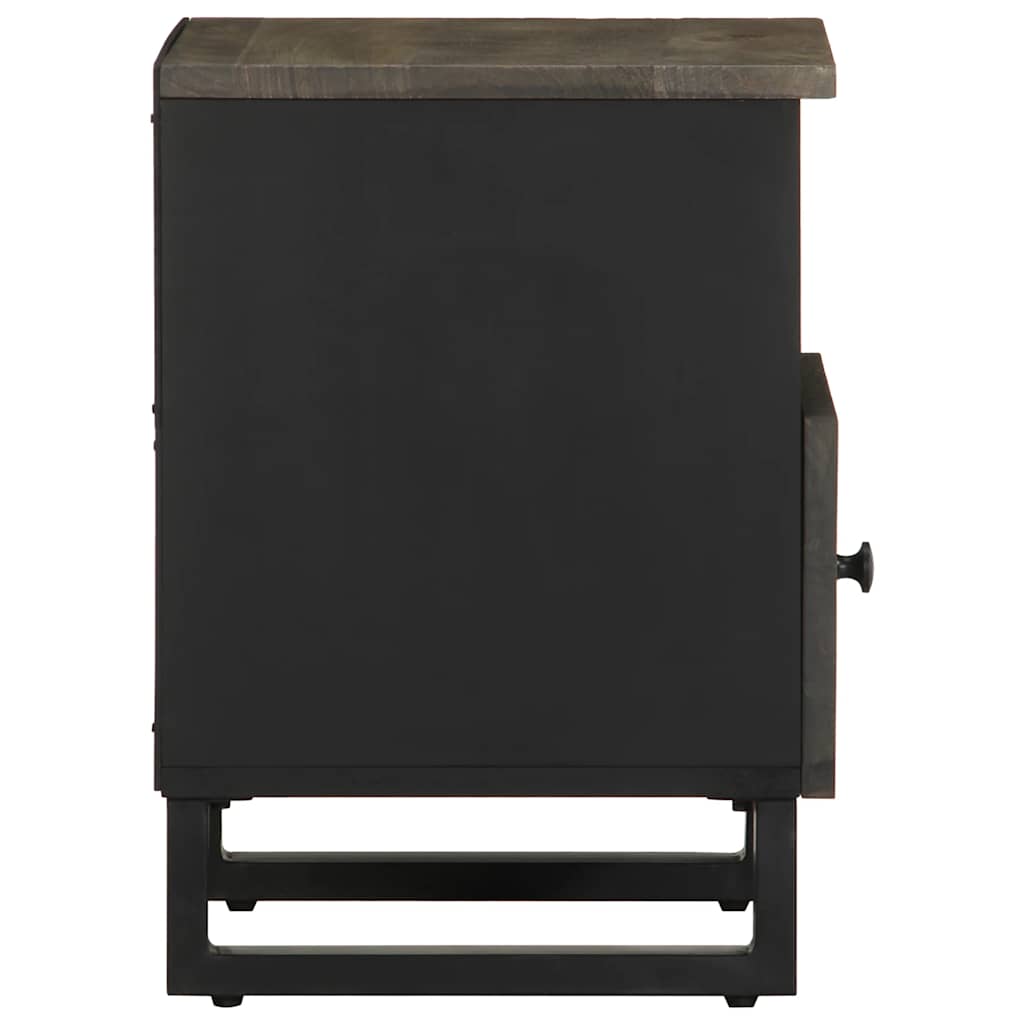 vidaXL Bedside Cabinet Black 40x33x46 cm Solid Wood Mango 4