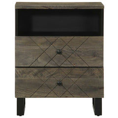 vidaXL Bedside Cabinet Black 50x33x62 cm Solid Wood Mango 3