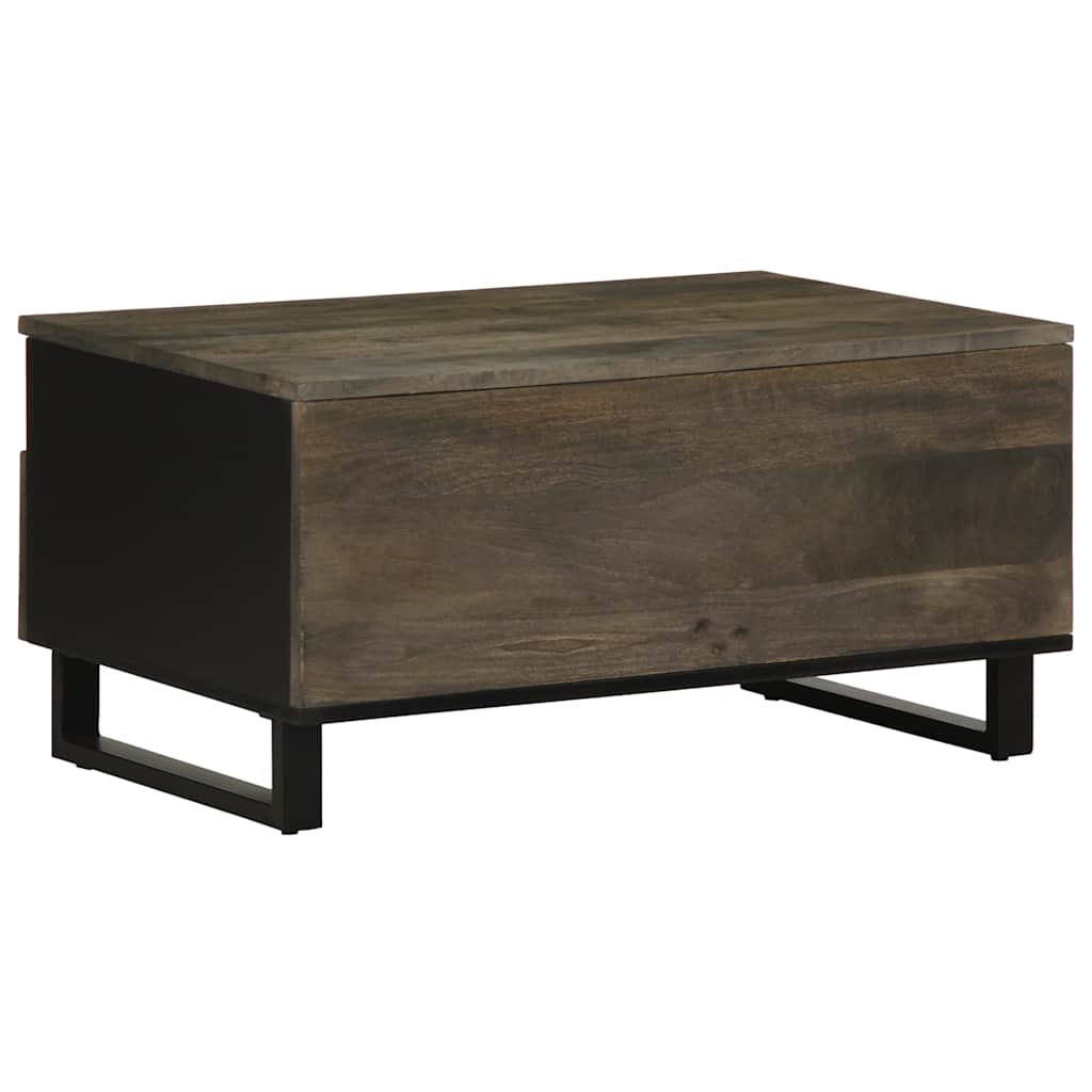 vidaXL Coffee Table Black 80x54x40 cm Solid Wood Mango 4