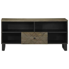 vidaXL TV Cabinet Black 100x33x46 cm Solid Wood Mango 3