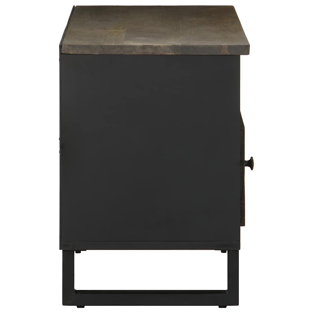 vidaXL TV Cabinet Black 100x33x46 cm Solid Wood Mango 4