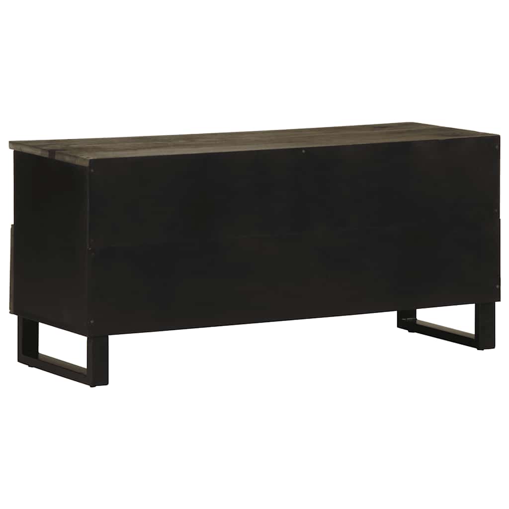 TV Cabinet Black Solid Wood Mango, image 5