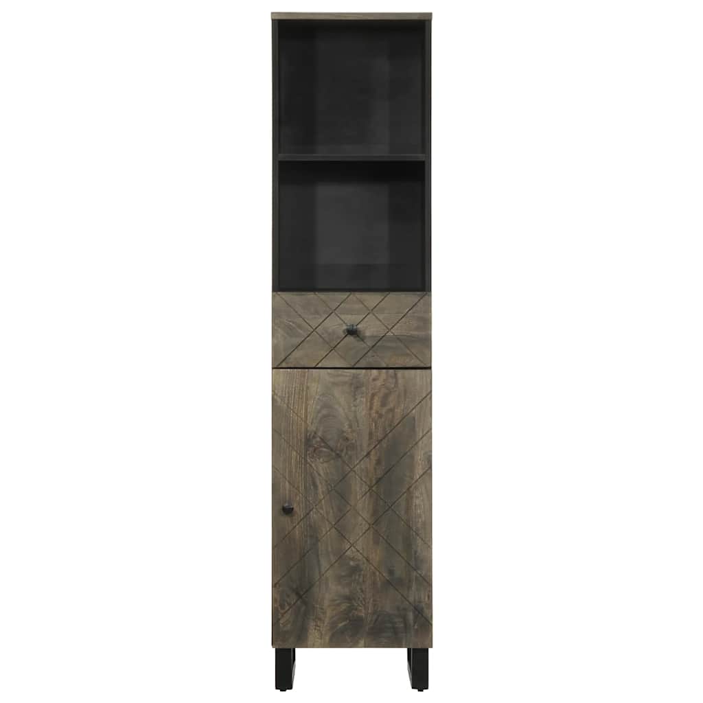 vidaXL Bathroom Cabinet Black 38x33x160 cm Solid Wood Mango 3