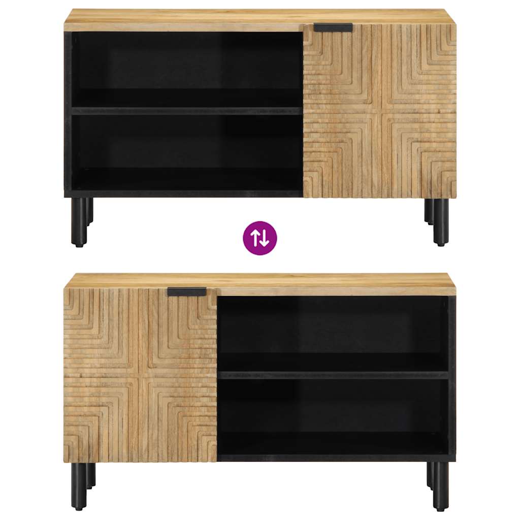 vidaXL TV Cabinet Brown 80x31.5x46 cm Solid Wood Mango 6