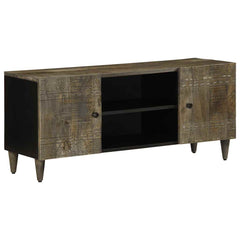 vidaXL TV Cabinet Light Grey 105x33.5x46 cm Solid Wood Mango 1