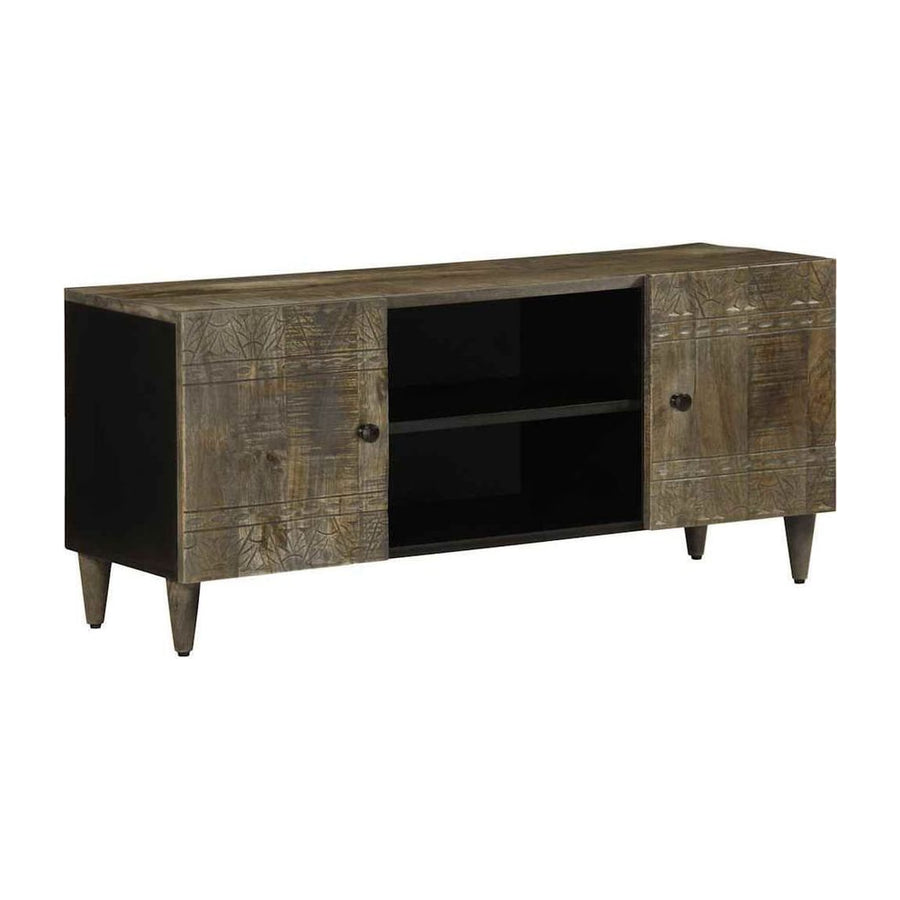 TV Cabinet Light Grey Solid Wood Mango