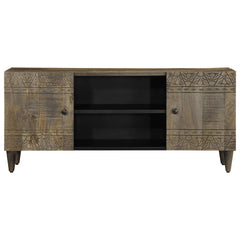 vidaXL TV Cabinet Light Grey 105x33.5x46 cm Solid Wood Mango 2