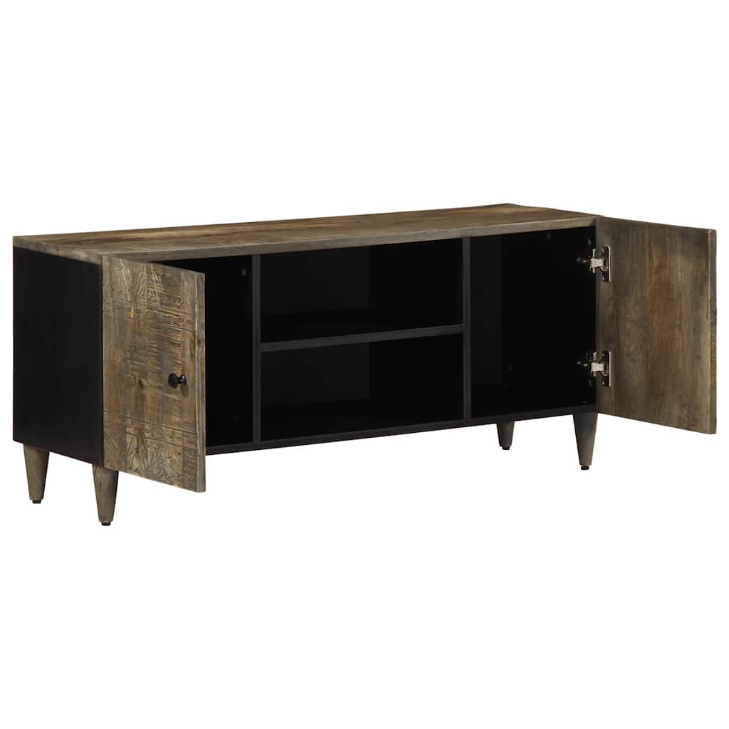 vidaXL TV Cabinet Light Grey 105x33.5x46 cm Solid Wood Mango 3